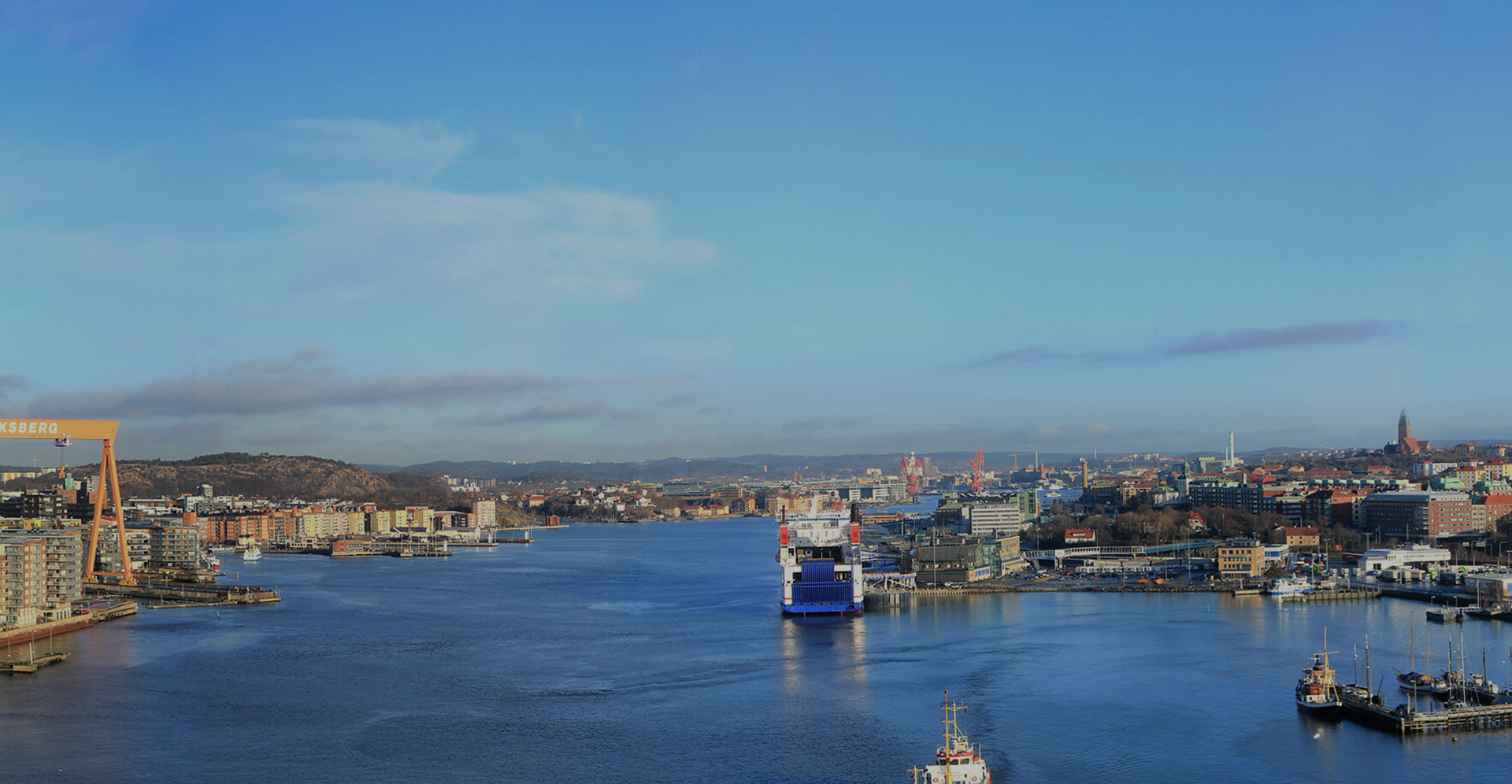 Vy över Göteborg från Älvsborgsbron